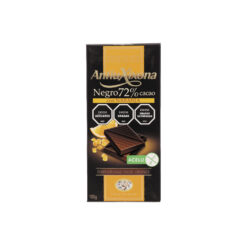 CHOCOLATE NEGRO 72% CACAO C/NARANJA ANTIU 100G