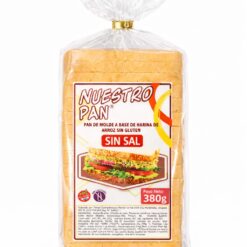 NUESTRO PAN DE MOLDE SIN SAL L/GLUTEN 380G