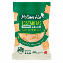 TOSTADITAS DE ARROZ L/GLUTEN MOLINOS ALA 100G